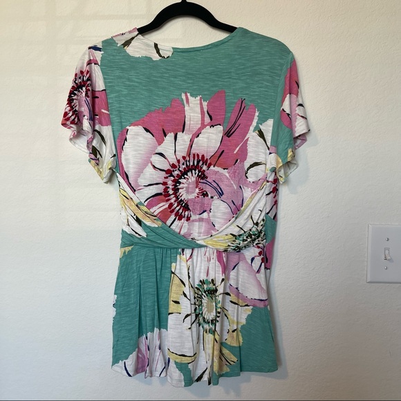 Deletta Anthropologie Azores Top Twist Floral Top - Picture 4 of 7